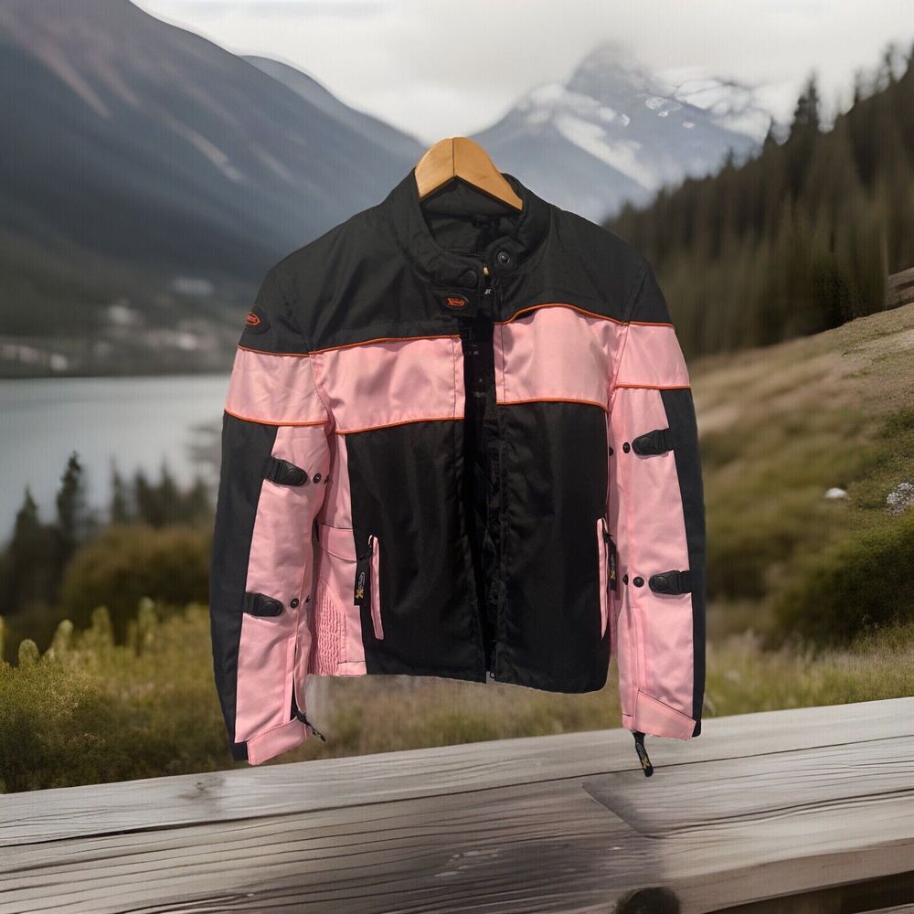 Motorcycle Jacket Xelement Women's Black and Pink Tri-Tex W X-Armor SZ M